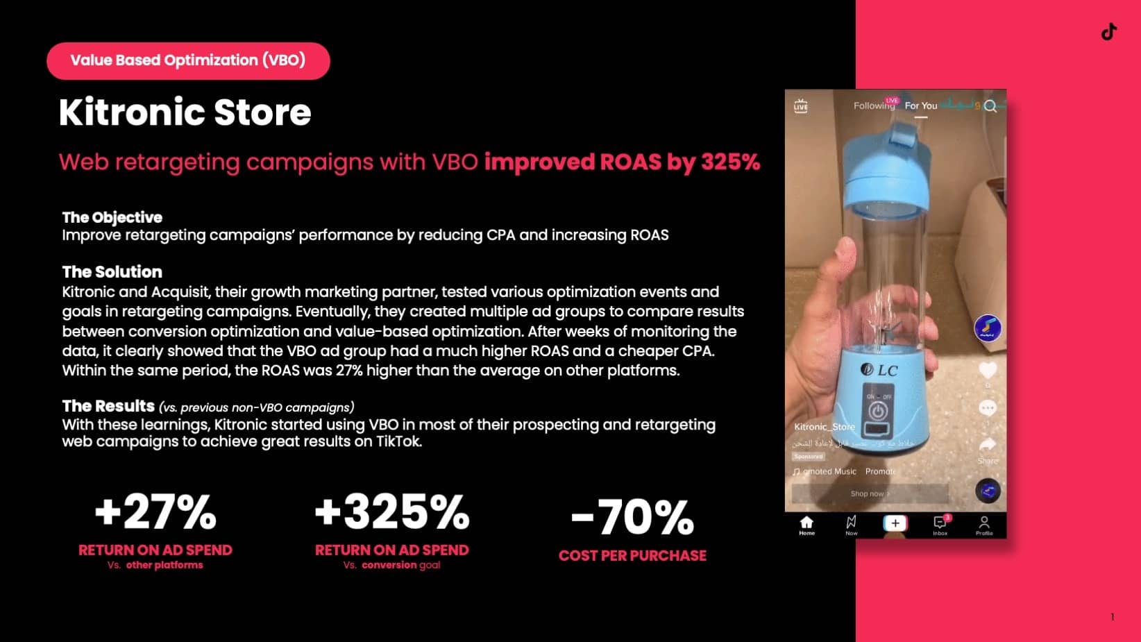 See how Kitronic reduced its CPA on Tiktok by 70% 